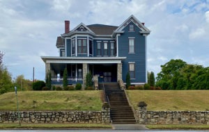 a blue house