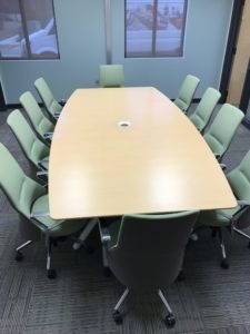 Interior design and delivery office chairs and concference table.