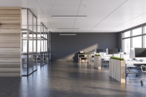 office styled by a modern interior designer with minimalist furniture