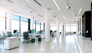 view of modern interior of an office with new furniture