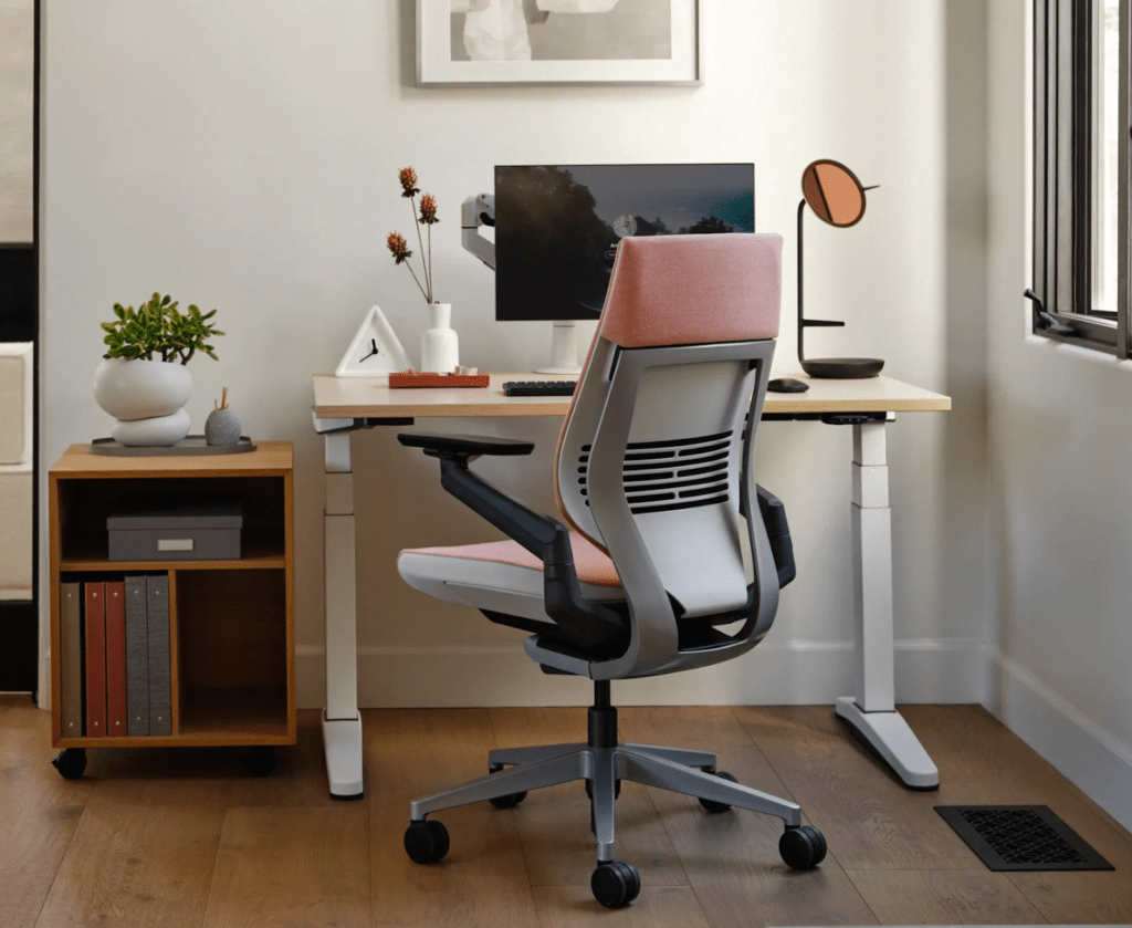 steelcase chair at steelcase desk in office