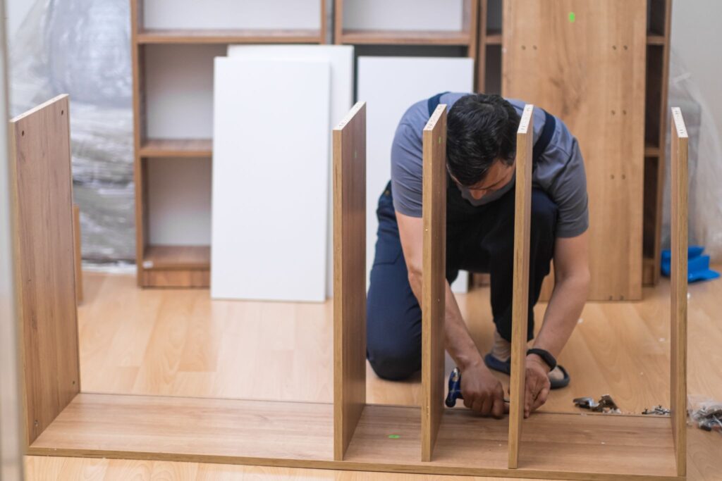commercial flooring contactor assembling shelving